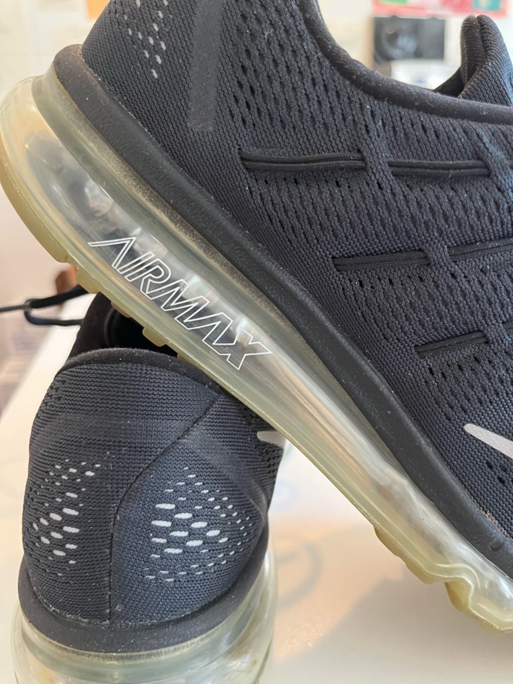 Nike Men’s Air Max 2016 Black with White Swoosh - Picture 2 of 10